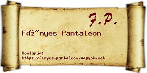 Fényes Pantaleon névjegykártya